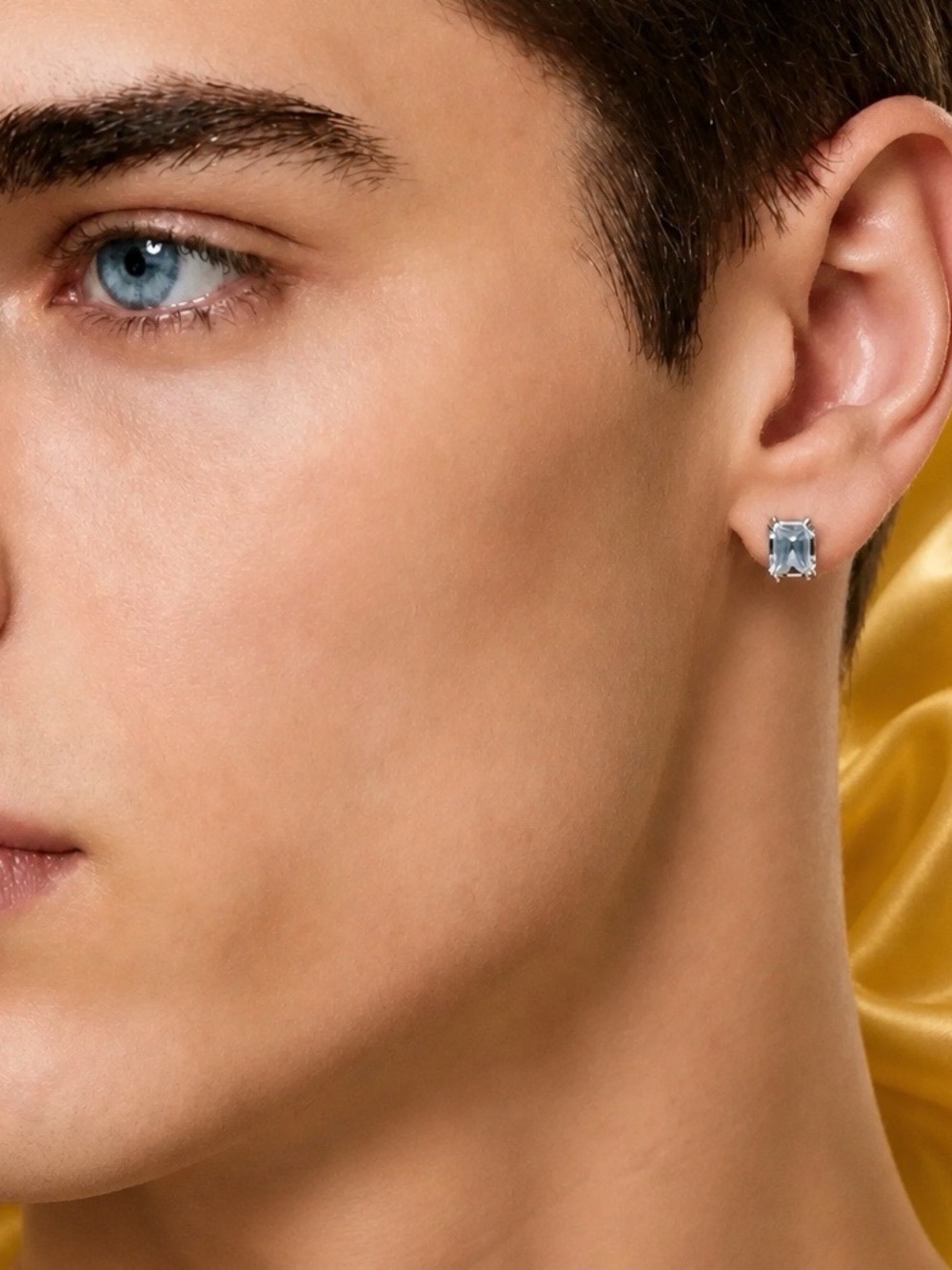AAA 2.5ctw Moissanite, D-Color, rectangular 4x6mm Emerald-cut stud earrings.